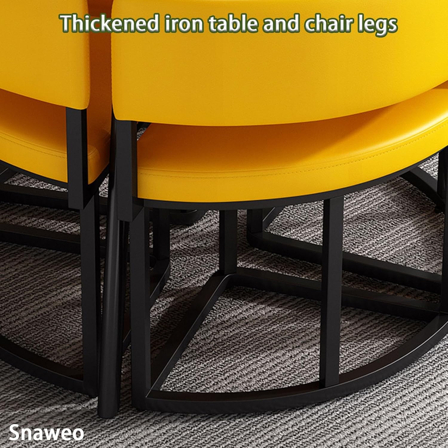 Office Reception Round Table, Office Reception Room Club Table and Chair Set for 4, Small Conference Room Negotiation Table Sets, 35.4inch Round Table and 4 PU Leather Chairs(Red)