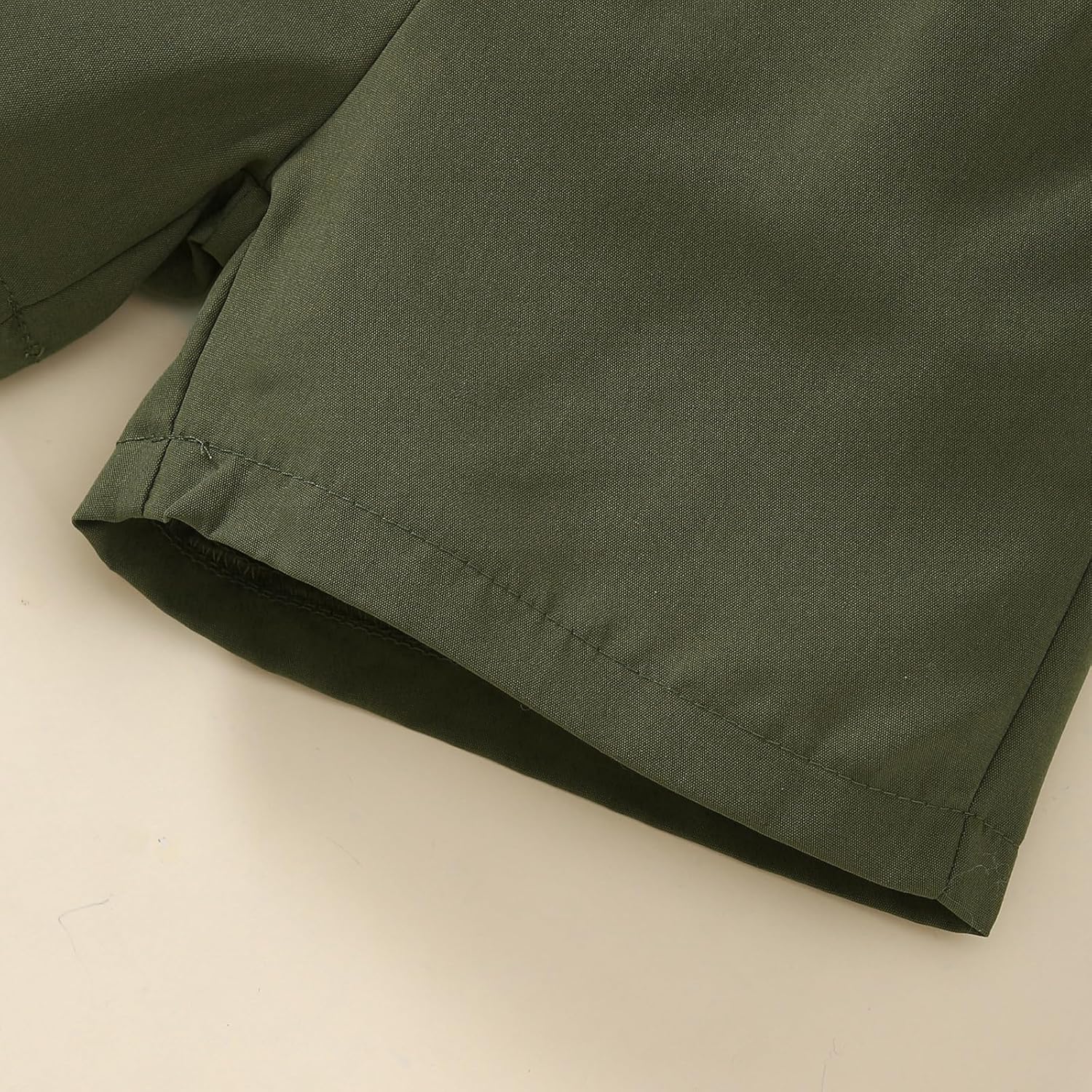 Little Boy Summer Clothes Short Sleeve Button Down Shirts + Casual Shorts 2PC Toddler Outfits White-green 2-3T image 7 of 7 B0DRPM96C2