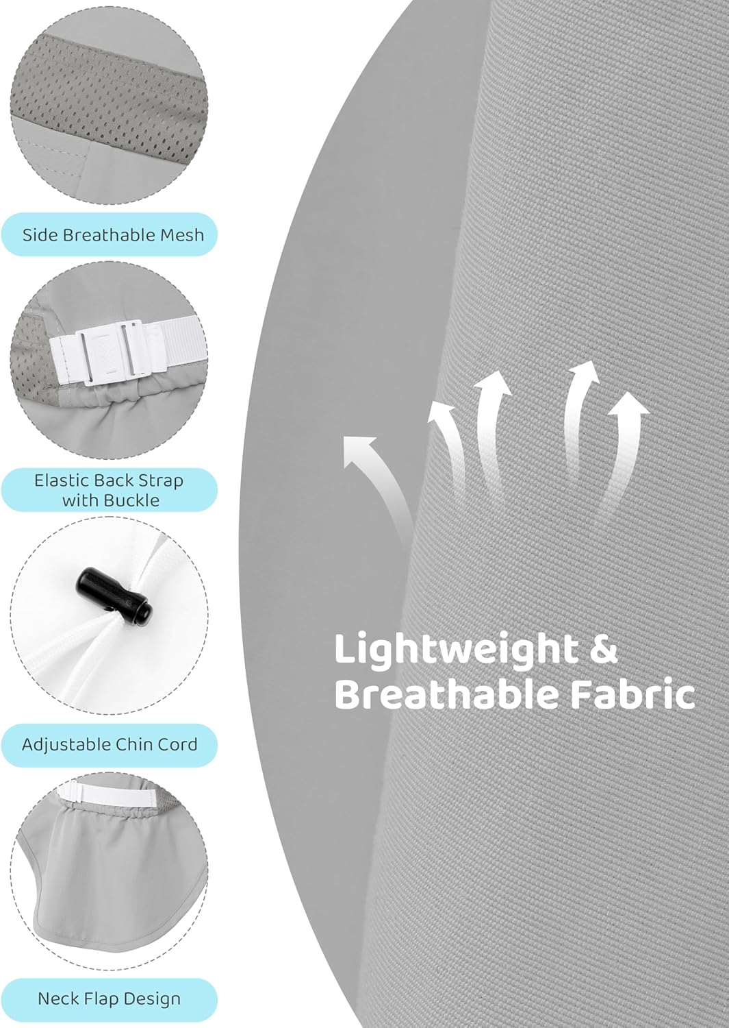 Cooraby 2 Pack Baby Sun Hat for Boys Girls Kids UPF 50+ Summer Adjustable Beach Hats with Bucket Wide Brim for Toddlers - Image 3