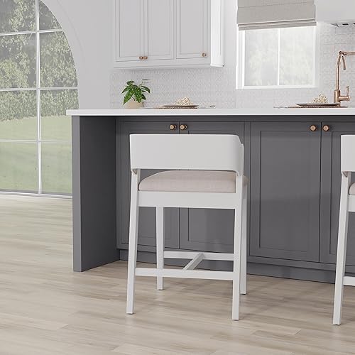 Miniatura 8 de Hillsdale Taburete de madera Dresden, color blanco