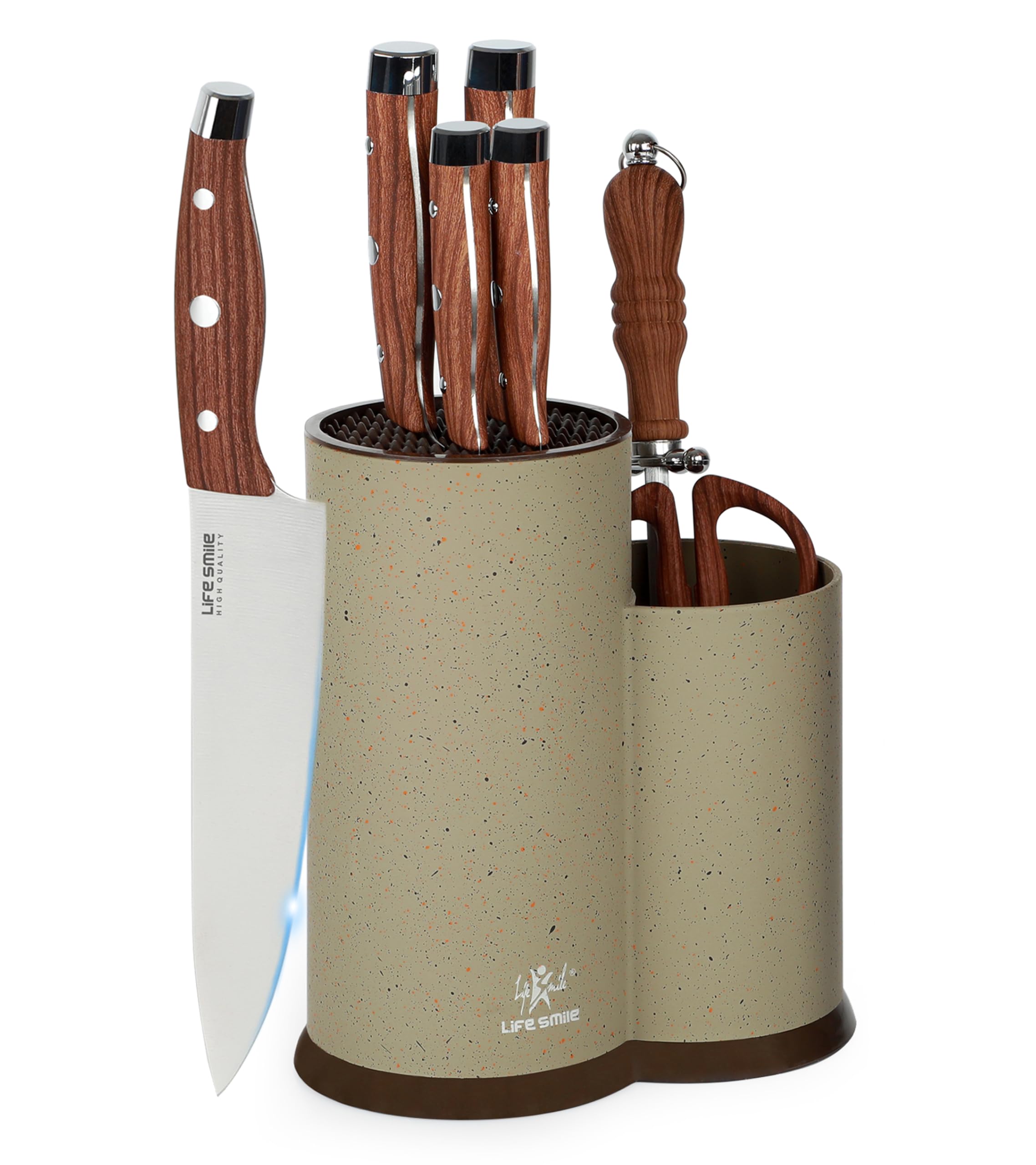 Sponsored Ad – Knife Set with Block, 8 Pieces High Carbon Stainless Steel Ultra Sharp Blade Kitchen knives Set, Anti-Rust Cutlery Chef Knife, TRP Ergonomic Anti-slip Handle