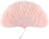Coucoland 1920s Marabou Feather Fan Flapper Folding Hand Fans Feather Fan Handheld for 20s Vintage Gatsby Party Pink
