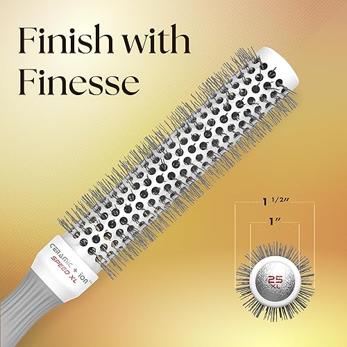 Miniatura 15 de Olivia Garden Ceramic + Ion Speed XL - Extra-Long Round Thermal Hair Brush - Not Electrical - Professional Blowout Brush for Normal to Thick Hair
