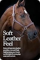 Vista 4 de HORZE Warren Caballo Caballo de Cuero Genuino Ajustable Suave Herrajes de Acero Inoxidable - Marrón Claro - Cob