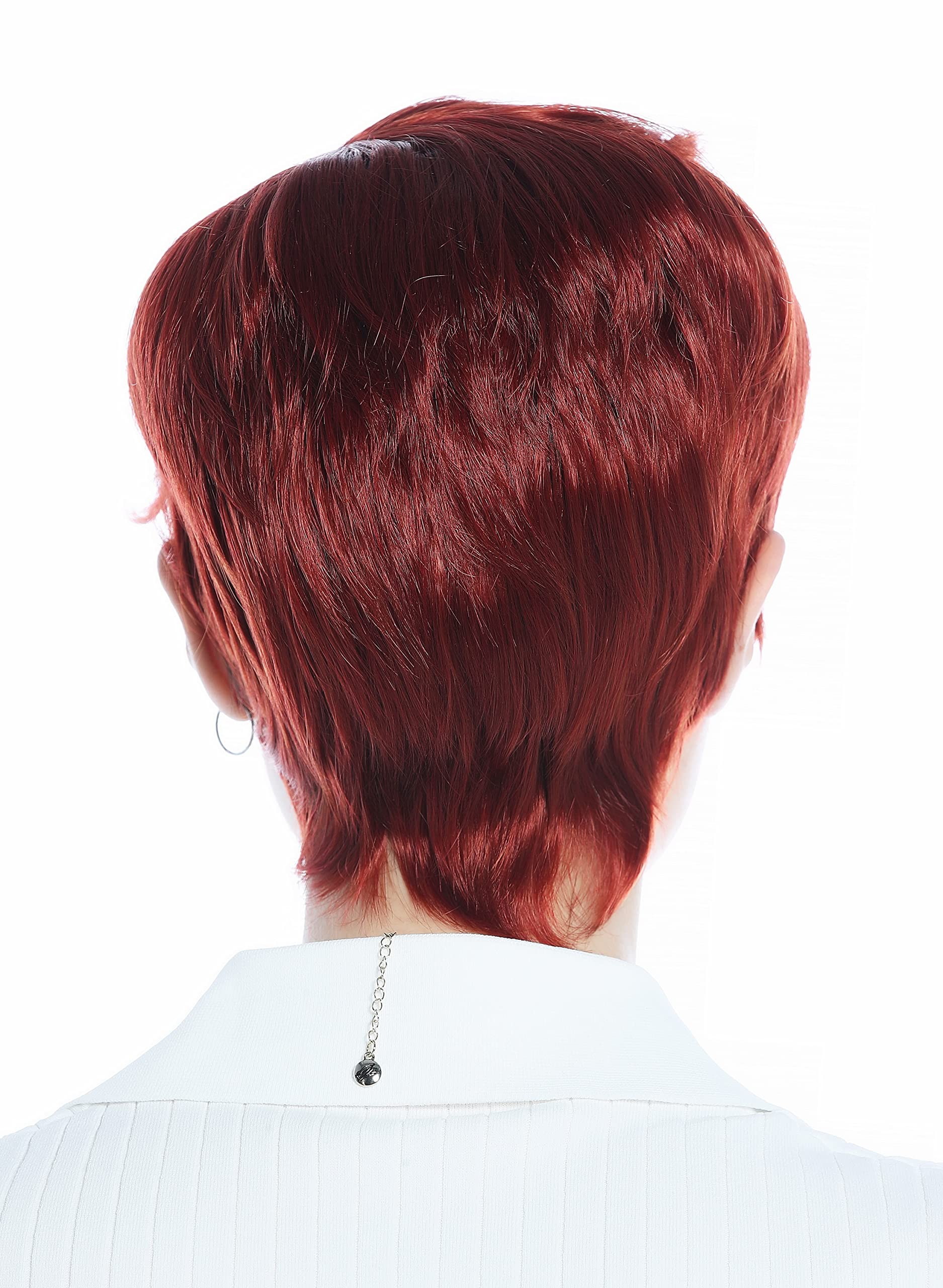 WIG ME UP - 90983-ZA103 Parrucca Donna Uomo Carnevale Halloween Corta Riga in Mezzo Bob Nero Liscia 20 cm