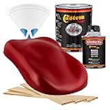 Custom Shop - Blood Red - Hot Rod Flatz Flat Matte Satin Urethane Auto Paint - Complete Quart Paint Kit - Professional Low Sheen Automotive, Car Truck Coating, 4:1 Mix Ratio