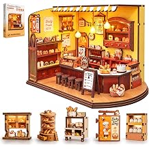Book Nook Kit DIY Miniature House Bakery Shop Kit for Adults Teens 163pcs