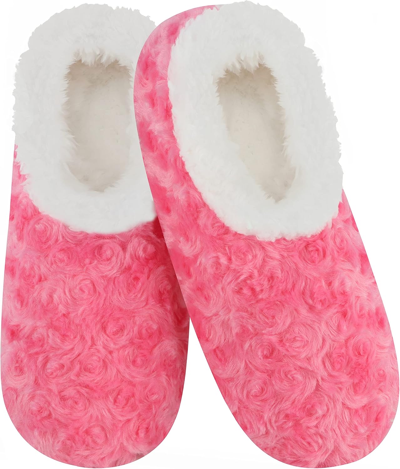 Snoozies Womens Slipper Socks - Roses in Bloom - Cozy Slippers for Women - Fuzzy House Slippers for Indoor Use - Soft Sole Slippers - Roses in Bloom : Clothing, Shoes & Jewelry