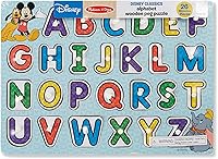 Vista 6 de Melissa & Doug Disney Classics - Rompecabezas de madera con diseño del alfabeto (26 piezas)