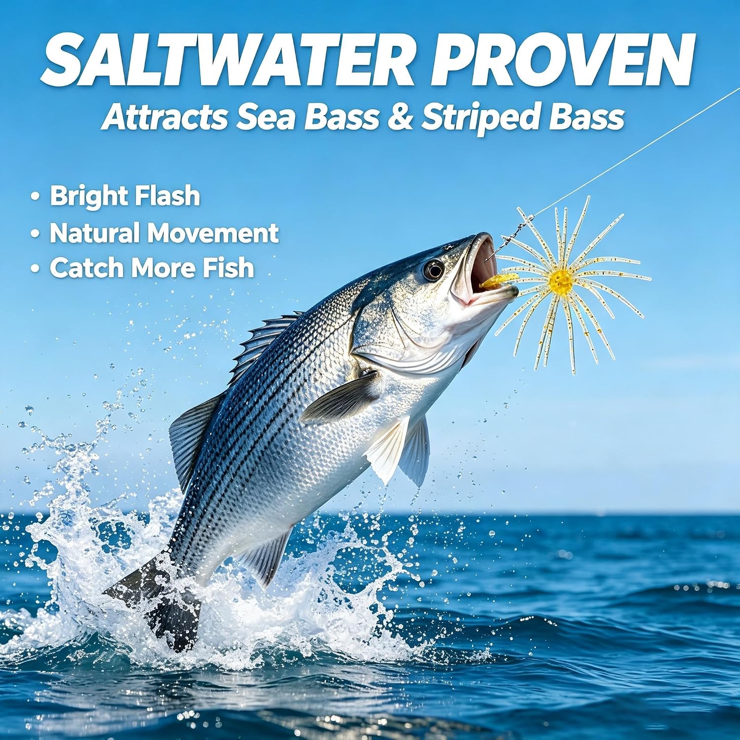 New 8Pcs Reflective Star Sea Urchin Baits, Soft Lures for Bass Fishing | 4 Colors Floating TPR Sea Urchin Swimbait in freshwater & saltwater (2.7in,3.5in,4.1in)