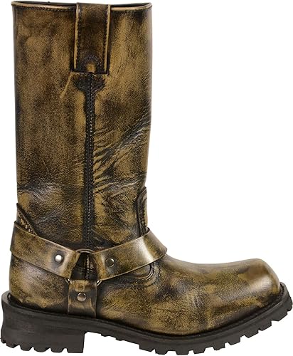 Miniatura 2 de Milwaukee Leather MBM9005W - Botas clásicas con punta cuadrada para hombre, color marrón envejecido y ancho ancho, de 11 pulgadas