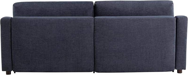 Serta Glendale 90.2" Queen Size Wall-Hugging Convertible Sofa, Dreamcoil Comfort, Chenille Fabric, Navy image 4