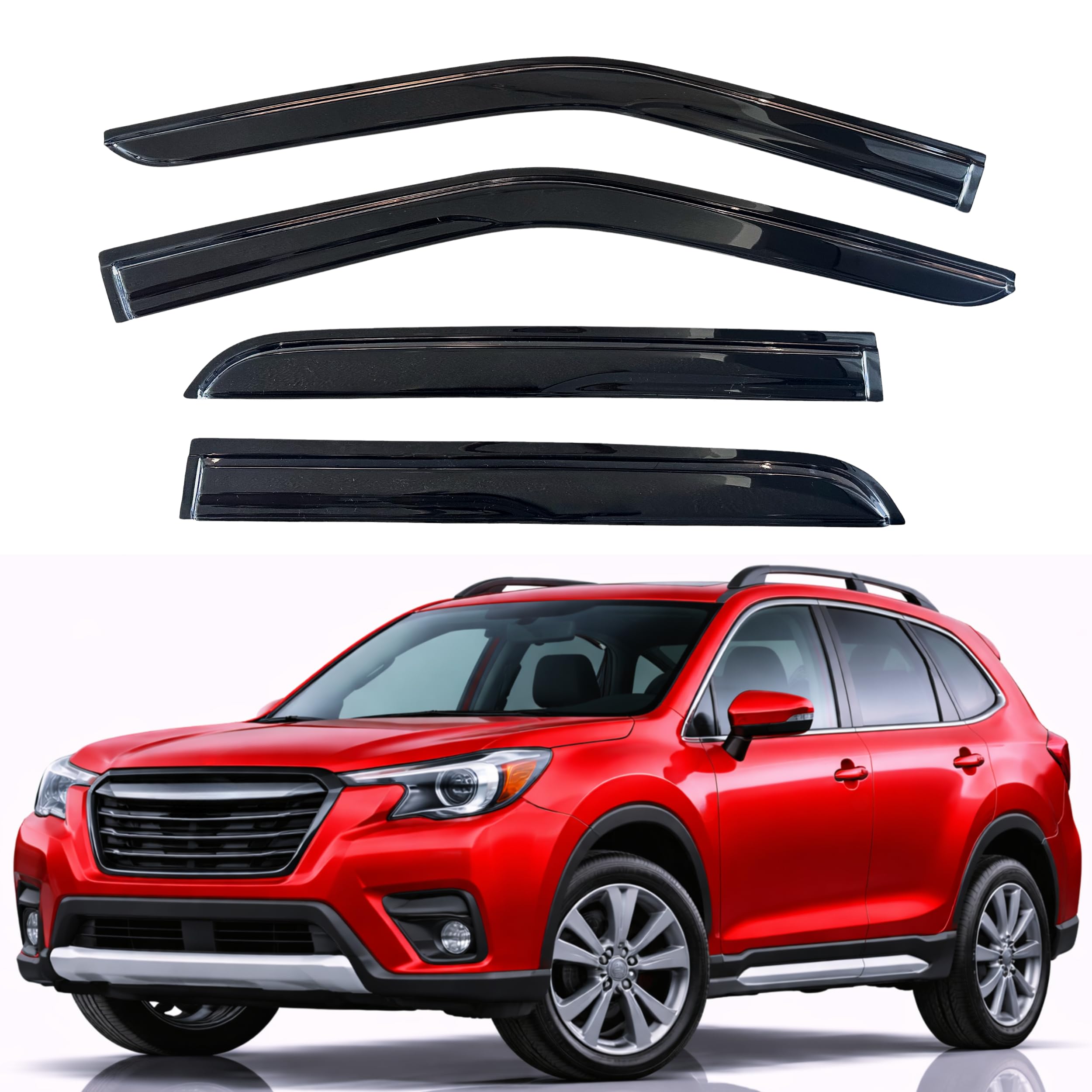 KPY Rain Guards Fit for 2019-2024 Subaru Forester, Out-Channel Window Visors Vent Wind Deflectors 4PC, Car Accessories for 19-24 Forester