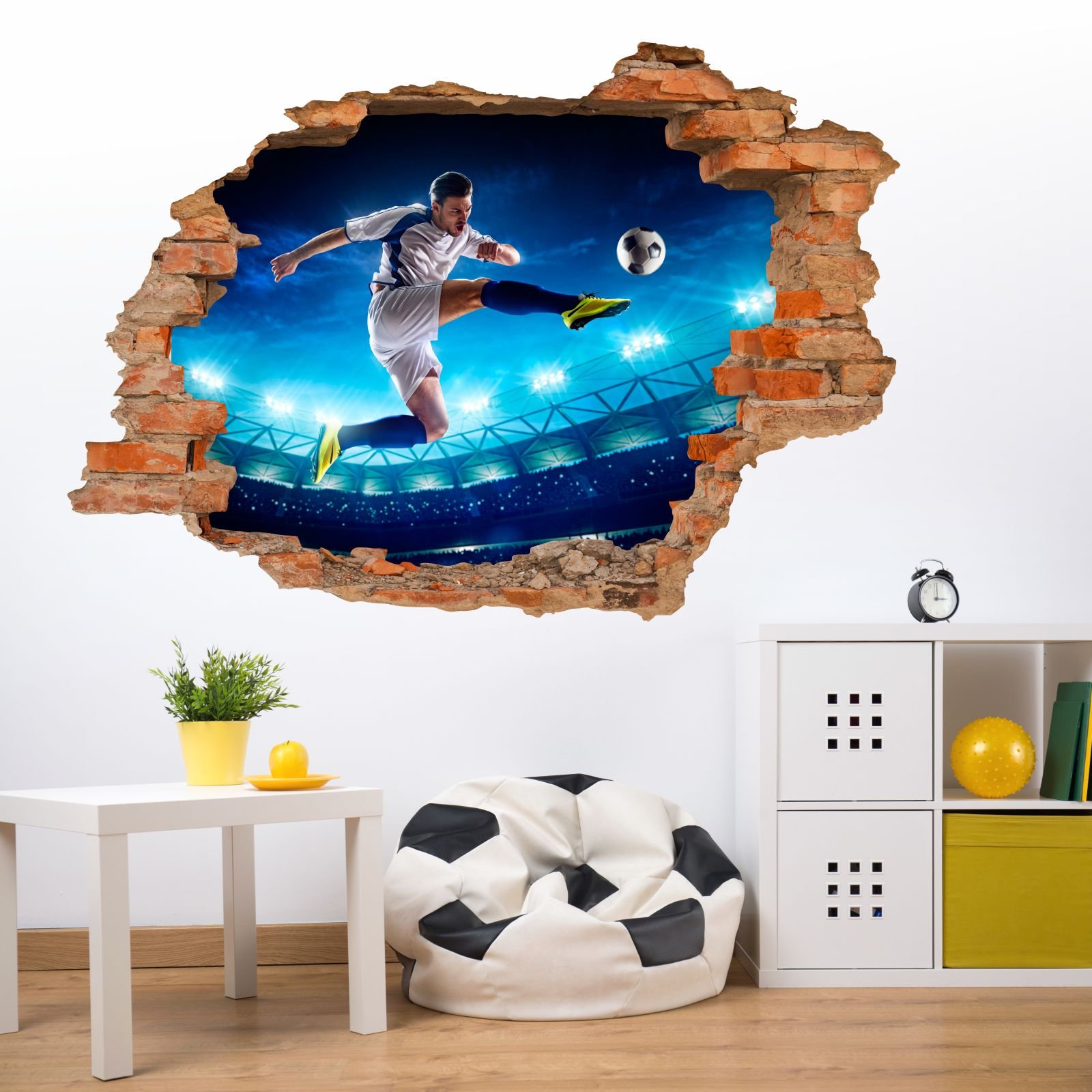 nikima 032 - Adesivo da parete, motivo calciatore, per cameretta dei bambini, dimensioni 1500 x 1000 mm