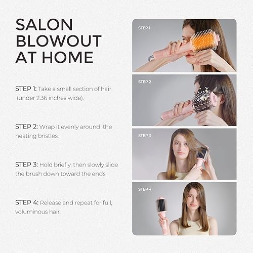 Miniatura 9 de TYMO Cepillo secador de pelo 4.0, ligero 3 veces más rápido, cepillo secador de pelo iónico 5 en 1, añade brillo, volumen y plenitud para estilos