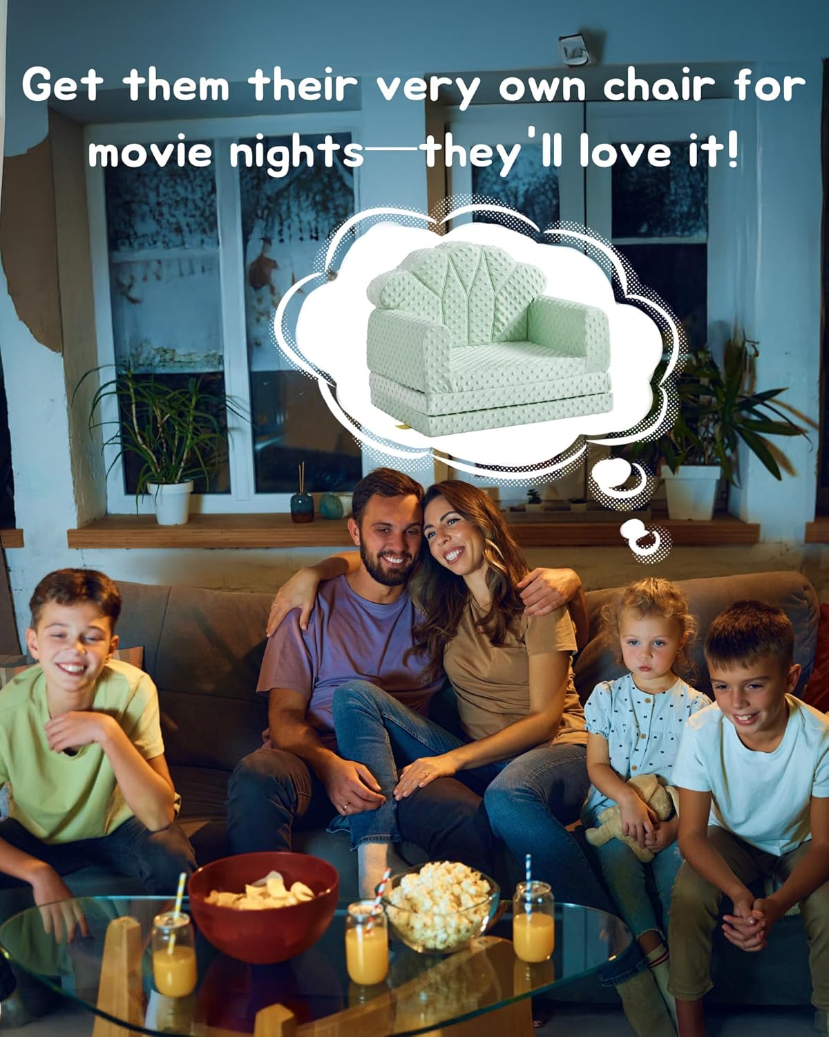 Kids Couch, 2-in-1 Soft Bubble Dot Minky Fold-Out Couch, Convertible Sofa to Lounger for 1-3 Years Old, Kid Furniture for Playroom, Green