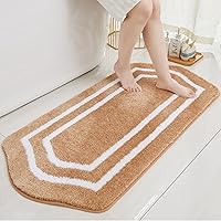 Vista 14 de COSY HOMEER Alfombras de baño extragruesas, antideslizantes, felpa suave, 100% poliéster fuerte, absorbente de agua para sala de estar, baño, Beige