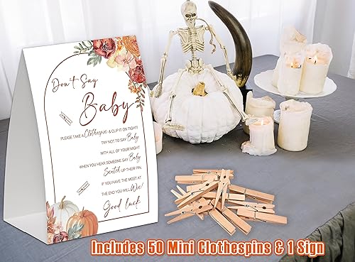 Miniatura 3 de Decoraciones florales bohemias para baby shower, no digas baby shower, decoraciones de baby shower de género neutro, juego de pinzas de ropa