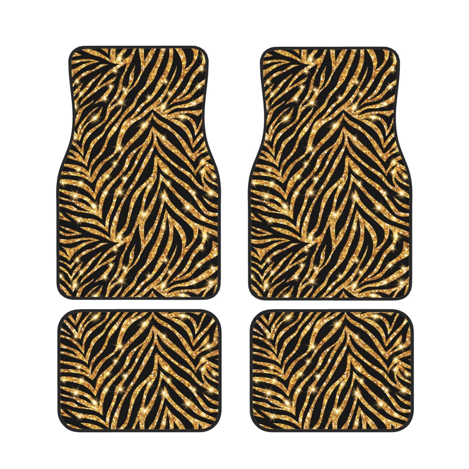 Alfombrillas de coche de neopreno antideslizantes juego de 4 piezas con estampado animal cebra 7