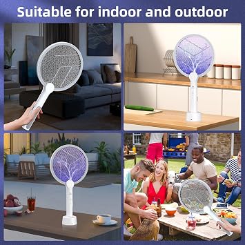 PALONE Electric Fly Swatter 4000V, 2 in 1 Bug Zapper Racket Indoor Outdoor