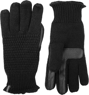 isotoner womens Smartdri Textured Glove, Black, X-Large US