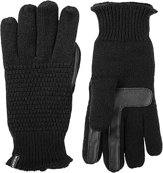isotoner womens Smartdri Textured Glove, Black, X-Large US at