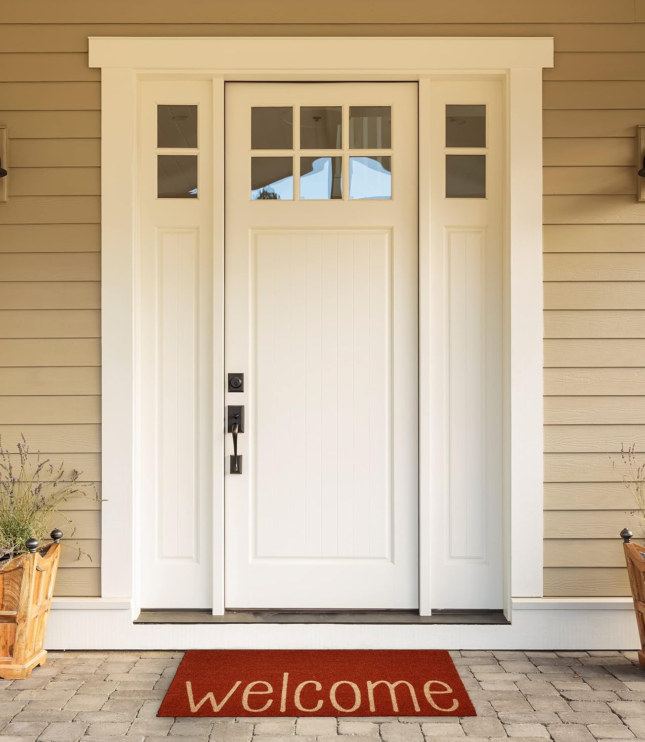 DII Natural Coir Doormat Outdoor Welcome Mat, 17x29, Rusty Orange