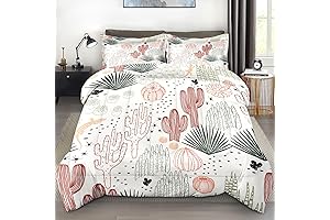 Cactus Floral Comforter Set: Full Size Soft Bedding for Mexican Vintage Decor