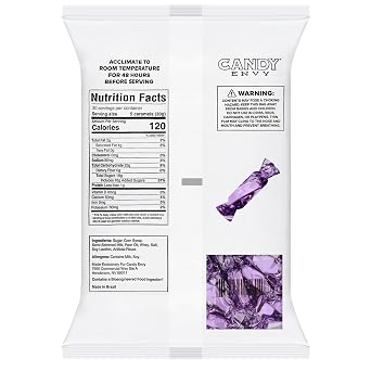 Candy Envy - Individually Wrapped Caramels - Lilac Wrapper - 2 Pound Bulk Lilac Candy