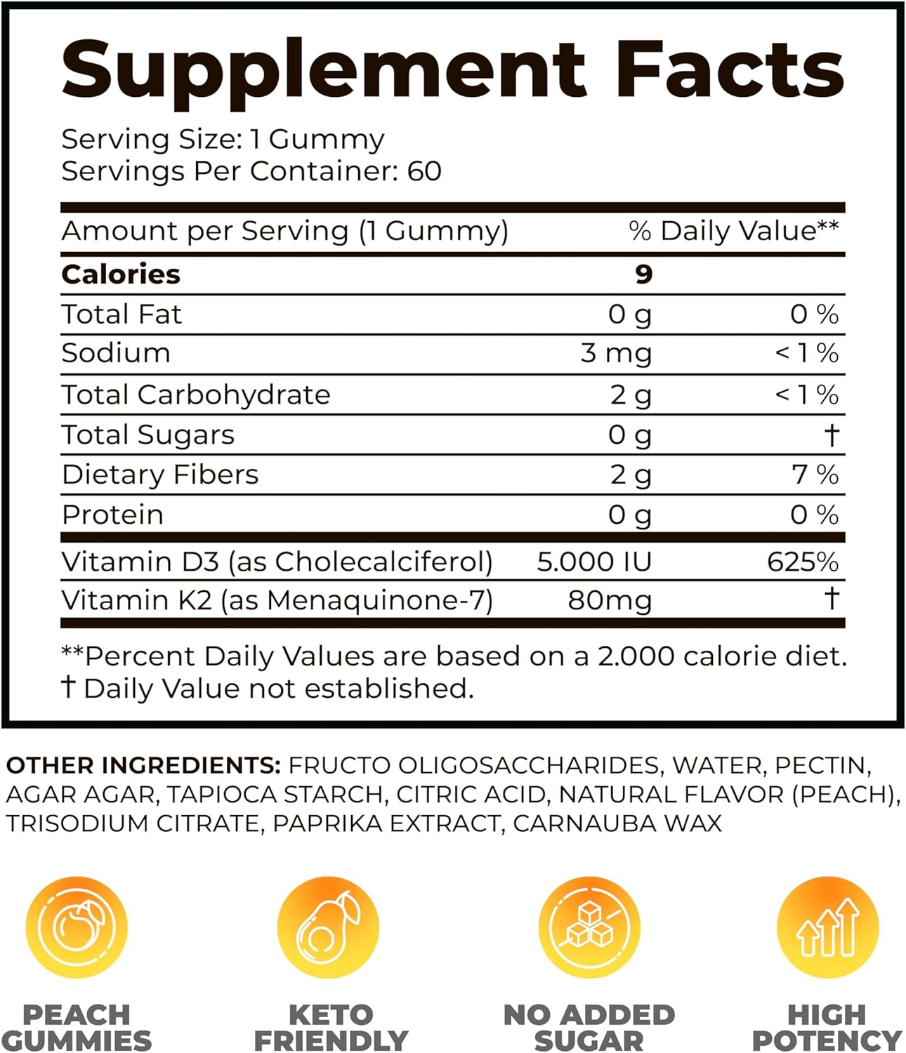 DR. MORITZ Vitamin D3 Gummies (5000 IU) with K2 - for Adults and Kids - Vitamin D3 K2 Gummies for Immune Support & Bone Health - Vegan, Sugar Free, Gluten Free (60 Count)