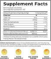 Vista 2 de DR. MORITZ Gomitas de vitamina D3 (5000 UI) con K2, para adultos y niños, gomitas de vitamina D3 K2 para apoyo inmunológico y salud ósea, veganas