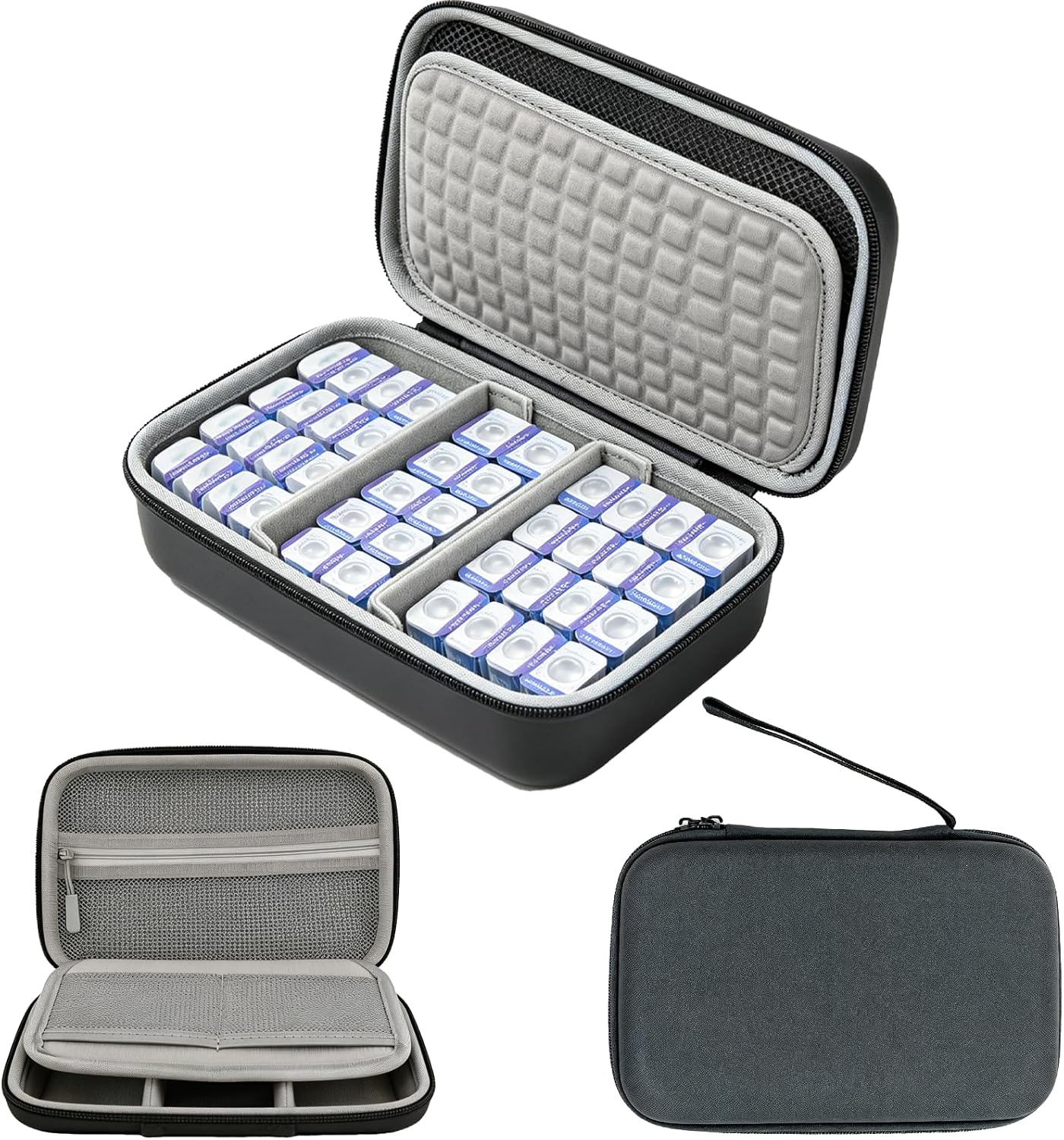 Daily Contact Lens Organizer Travel Case with Dispenser Fits 30+ Lenses