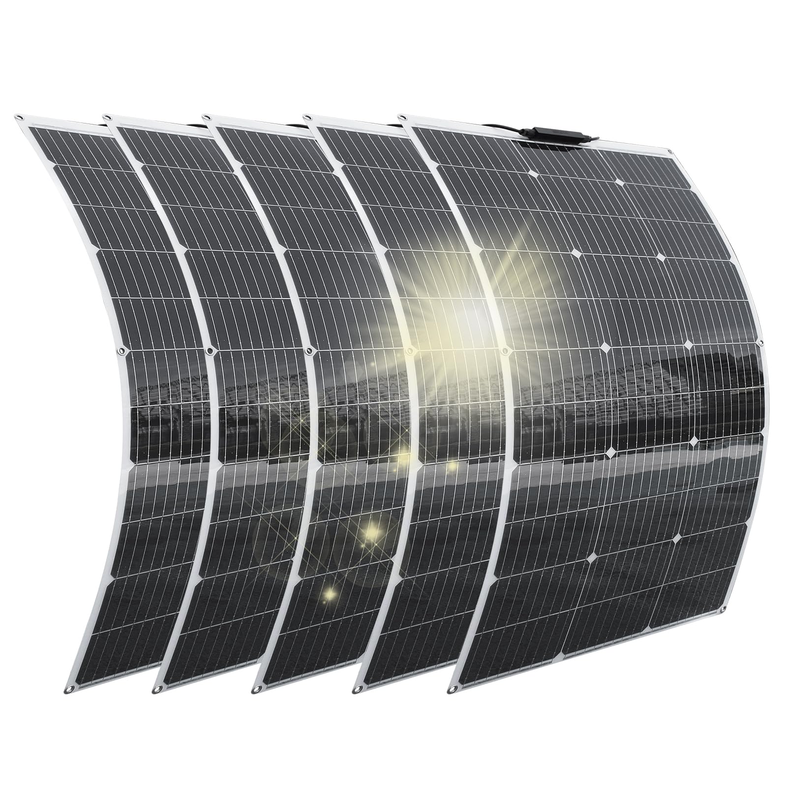 Kit Pannello Solare Flessibile Monocristallino 600W 18V Con Controller 40A | 2 Pezzi Da 300W Per Camper, Barca E Campeggio - 5