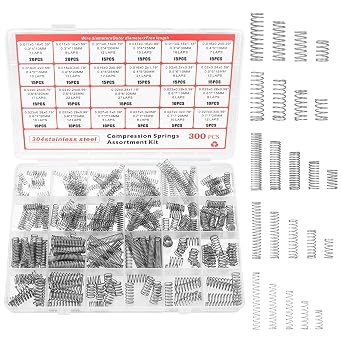 300 Pcs 23 Size Stainless Steel Spring Assortment Kit