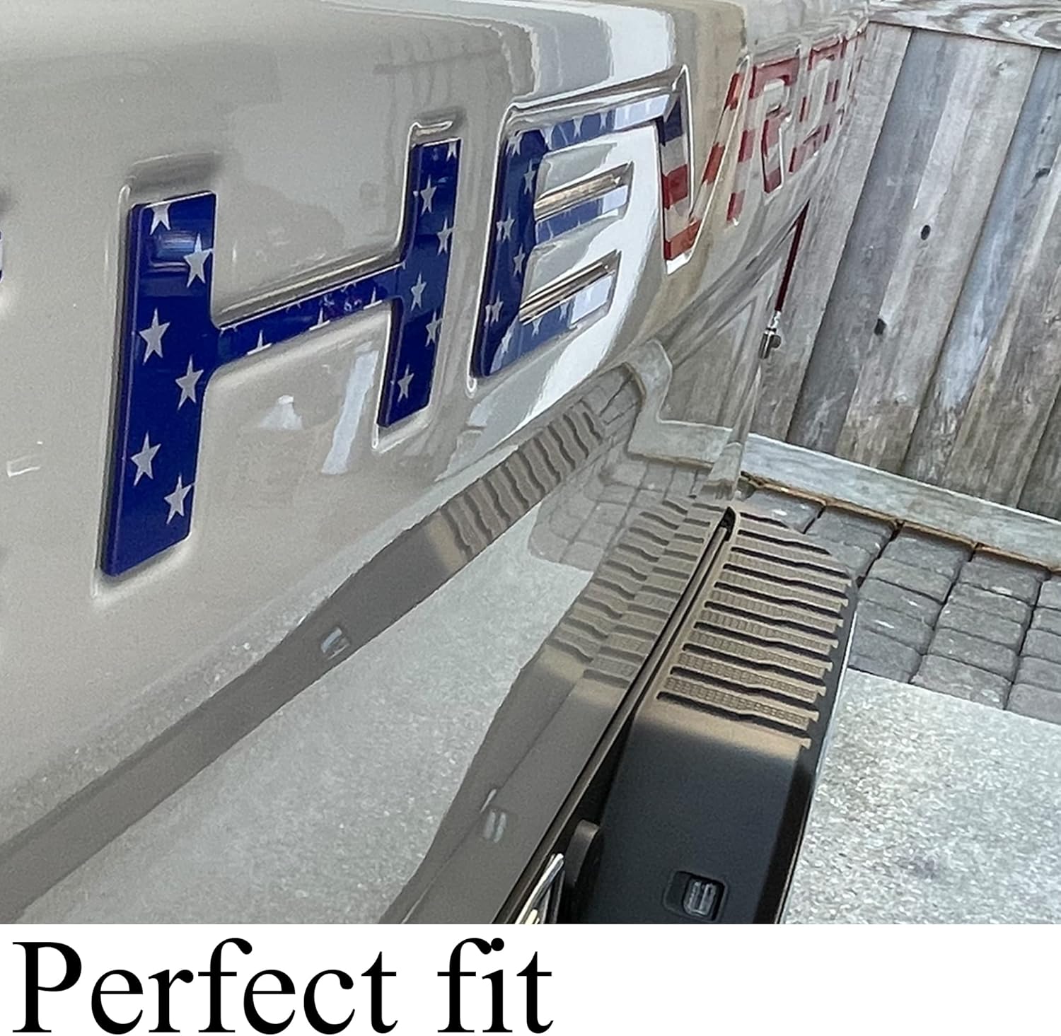 Tailgate Insert Letters Compatible with 2019 2020 2021 2022 2023 3D Emblems with Strong Adhesive American Flag