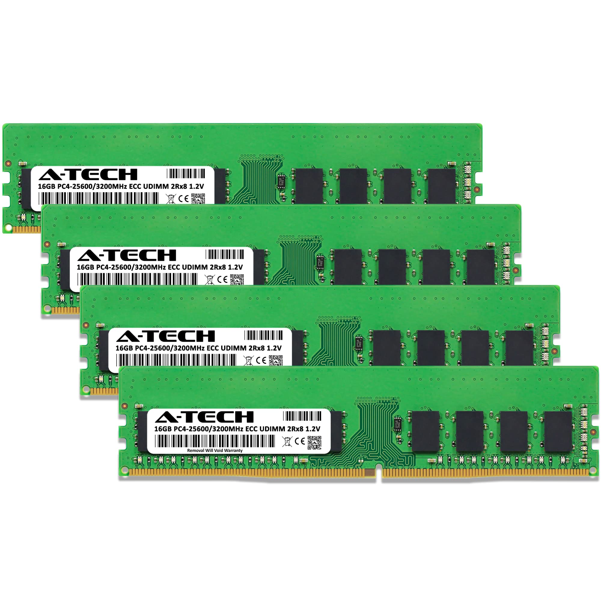 A-Tech Server 64GB Kit (4x16GB) DDR4 3200MHz PC4-25600 ECC UDIMM