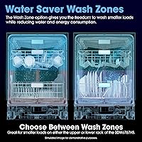 Vista 6 de Lavadora inteligente SHARP SDW6767HS. Funciona con Alexa. Incluye luces LED interiores, interior de acero inoxidable, secado con calor y asistencia
