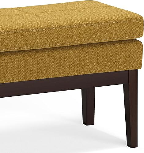 Miniatura 8 de SIMPLIHOME Carlson - Banco otomano rectangular de mediados de siglo de 27 pulgadas de ancho en caléndula para sala de estar y dormitorio