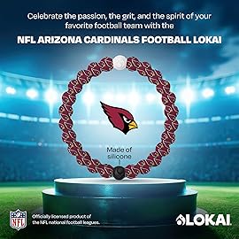 Lokai Silicone Beaded Bracelet for Men & Women, NFL Football Collection - Arizona Cardinals, Medium - Silicone Jewelry Fashion Bracelet Slides-On for Comfortable Fit