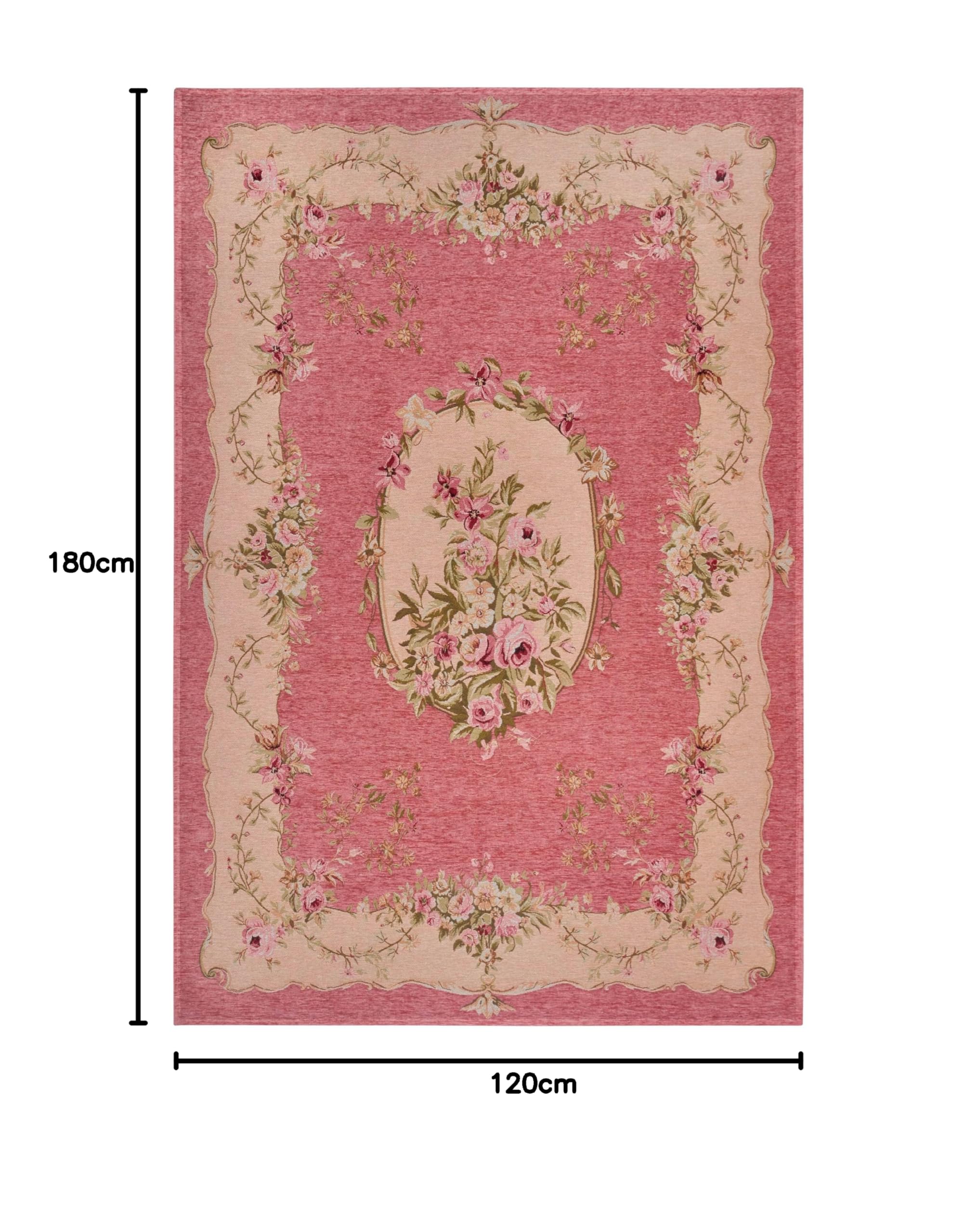 Hanse Home Asmaa Design - Tapis Oriental - Tissé à Plat - Motif Floral Vintage - Dessous antidérapant - Tissé de qualité supérieure - pour Salon, Chambre à Coucher, Salle à Manger, Couloir - Rose