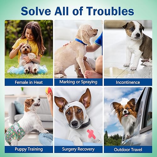 Miniatura 6 de Pet Soft Pañales para Perras Hembras, Pañal Desechable para Perras Hembras, Pañales para Perras para Gatas y Cachorros con Agujero de Cola de Espuma