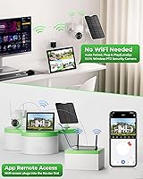 Vista 3 de CAMCAMP Solar Security Cameras Wireless Outdoor with 10" Monitor, 10CH NVR 2K Solar Home Security Camera System with 360° Color Night Vision,2-Way