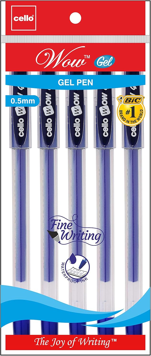 Cello Wow Gel Pen - Pack of 100 (Blue)