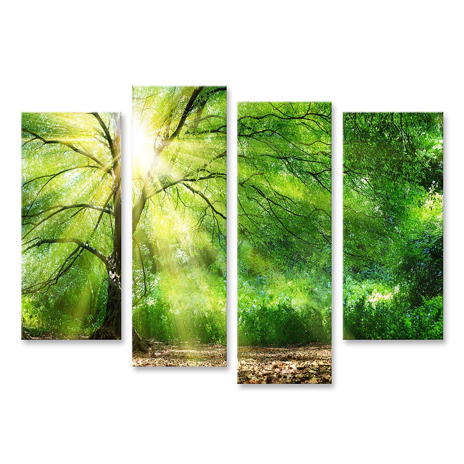 islandburner Quadro su tela Albero con sole in una foresta selvaggia Quadri Stampe per soggiorno ufficio