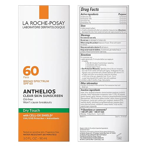 Miniatura 2 de La Roche-Posay Anthelios Clear Skin Protector solar de toque seco SPF 60, protector solar libre de aceite para la cara, absorbente de aceite, amplio