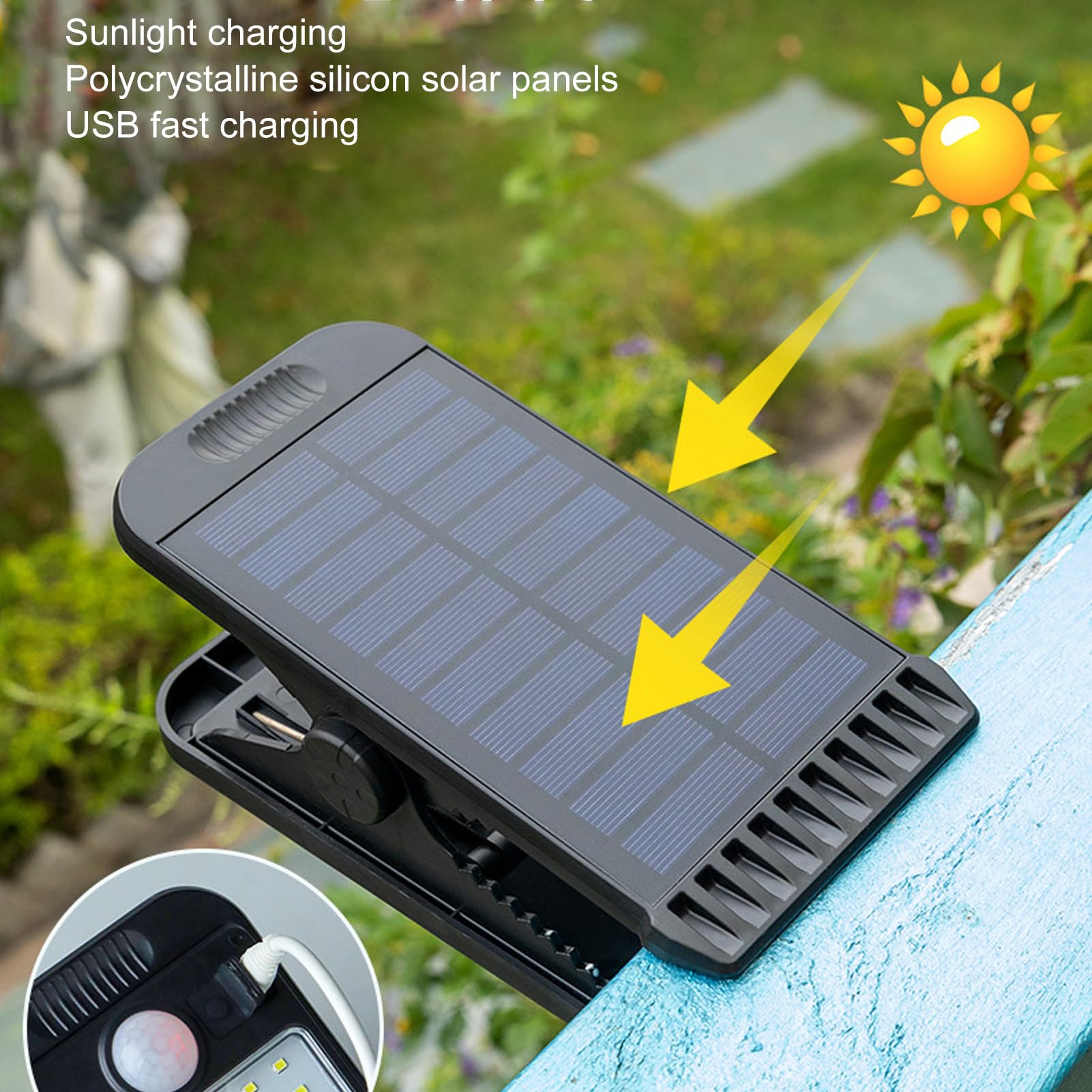 Lumière Solaire Extérieure Avec Détecteur De Mouvement - Clipable, étanche - Pour Clôture, Jardin, Garage, Camping