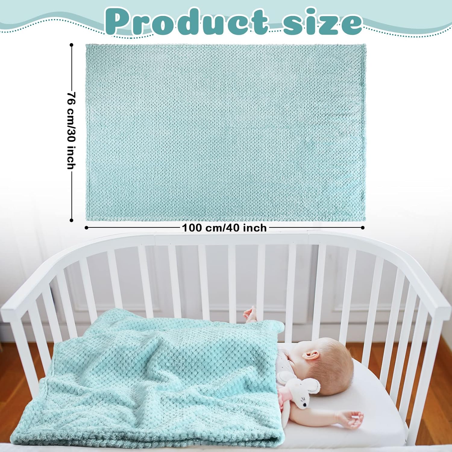 4 Pack Baby Fuzzy Blanket 30" x 40" Fluffy Waffle Flannel Fleece Baby Blanket for Newborn Infant Baby Receiving Blanket for Crib Stroller Travel Decorative, 4 Colors : Baby
