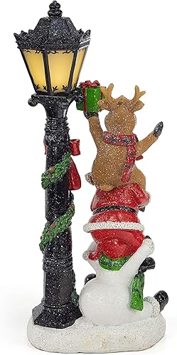 Miniatura 7 de VP Home - Decoración de casa de campo navideña, estatuillas de resina iluminadas con luz LED de interiores para días festivos, decoraciones de fibra