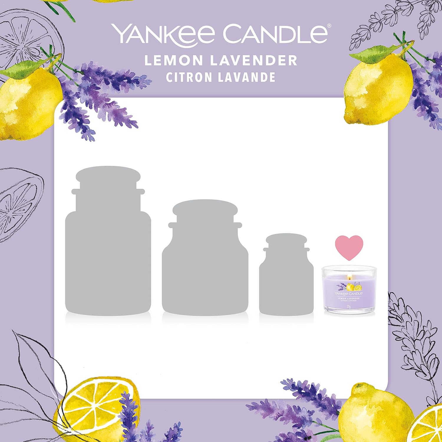 Yankee Candle Scented Candles Gift Set | Lemon Lavender Filled Votive Candles | Soy Blend Wax Mix | 3 Count, Lemon Lavendar, One Size, 1686369E