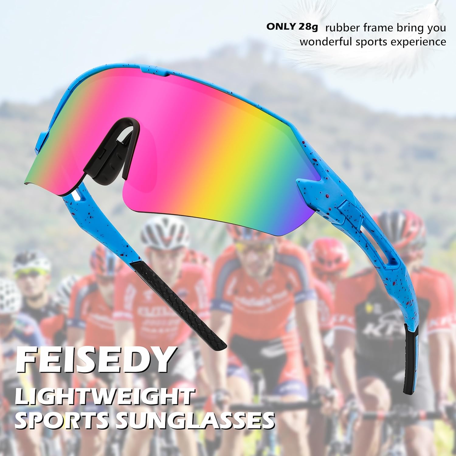 FEISEDY Sports Sunglasses for Men and Women, UV400 Protection Outdoor Cycling Driving Fishing Glasses B2987 - Image 6